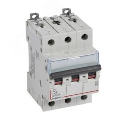 Выключатель автоматический трехполюсный 4А С DX3 6kA/10kA LEGRAND 407854