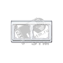 Рамка 2 поста горизонтальная белая JUNG SL5820WW