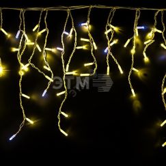 Гирлянда Айсикл 4,8х0,6 м, с эффектом мерцания, белый ПВХ, 176LED,  Жёлтый, 230В Neon-Night 255-161