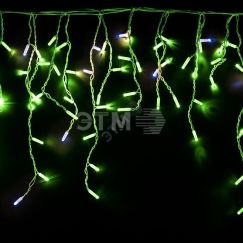 Гирлянда Айсикл 4,8х0,6 м, с эффектом мерцания, белый ПВХ, 176LED, зелёный, 230В Neon-Night 255-164