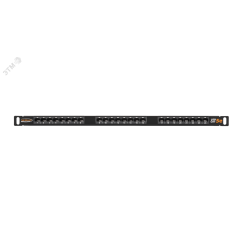 Панель 19 дюйм 05U 24 порта Кат.5e RJ45/8P8C неэкран. черная NIKOMAX/NIKOLAN NMC-RP24UD2-HU-BK