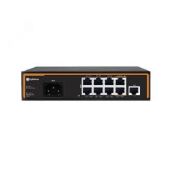 Коммутатор 9-портовый 100Mbps RJ-45 Uplink до 250 м PoE Optimus CCTV U1I-8F2b_1F