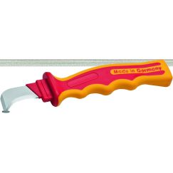 Нож для снятия изоляции с пяткой VDE 1000В 40х195 мм, рукоятка SoftGripp NWS 2043K