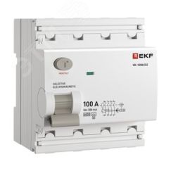 Выключатель дифференциального тока ВД-100N (S) 4P 100А 300мА тип AC эл-мех 6кА PROXIMA EKF EKF E1046MS100300