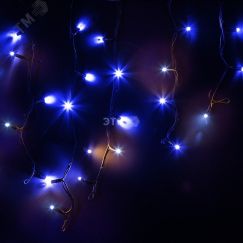 Гирлянда Айсикл Бахрома светодиодный, 4,0 х 0,6 м, с эффектом мерцания, черный провод каучук, 230 В, диоды синие Neon-Night 255-233
