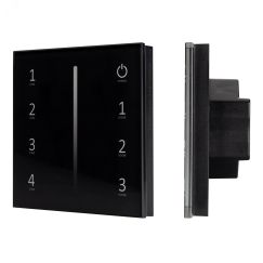 Панель Sens SMART-P17-DIM Black (230V, 4 зоны, 2.4G) (ARL, IP20 Пластик, 5 лет) Arlight 028129