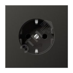 Штепсельная розетка SCHUKO одинарная, с заземлением, с шторками, 16A, 250В  (механизм + накладка, без рамки). Серия LS990  Материал- металл  Цвет- ант JUNG AL1520KIAN