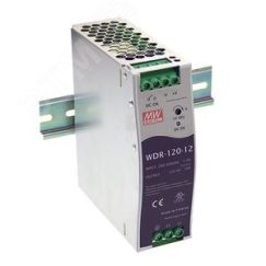 Блок питания AC-DC, 120Вт, вход 180-550V AC, 47-63Гц,254-780V DC, выход 24В,0-5A, рег. вых=24-29В, в кожухе на DIN-рейку Mean well WDR-120-24