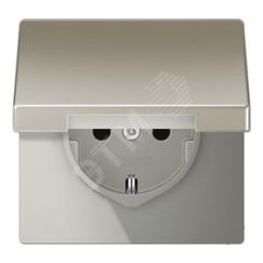 Розетка штепсельная SCHUKO 16A 250V~ с откидной крышкой, благородная сталь JUNG ES1520KL