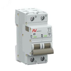 Выключатель автоматический AV-10 DC 2P 1A (C) 10kA EKF AVERES EKF mcb10-DC-2-01C-av