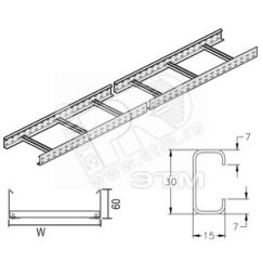 Лоток лестничный 400х60х3000 KL Vergokan KL60.400