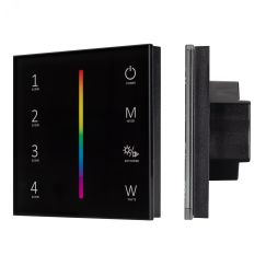 Панель SMART-P22-RGBW-G-IN Black (12-24V, 4x3A, Sens, 2.4G) (, IP20 Пластик, 5 лет) Arlight 033766