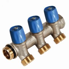 Коллектор VBS с синими вентилями, 1НР под евроконус, 1 - 4xEK Henco VBS060504-BL