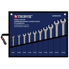 Набор ключей гаечных комбинированных трещоточных в сумке, 8-24 мм, 10 предметов Thorvik CRWS10TB