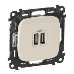 Зарядное устройство Valena ALLURE два USB-разъема 240В/5В 1500мА лицевая панель слоновая кость LEGRAND 754996