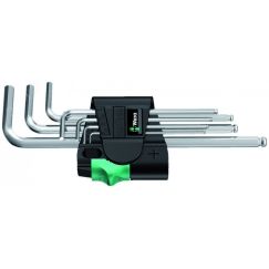 Набор Г-образных ключей 950/7 Hex-Plus Magnet 1 Magnet хромированных с шаром магнит 1.5 - 6.0 мм 7 предметов WERA WE-022101