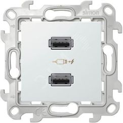 Зарядное устройство розетка 2хUSB, белый Simon 2411096-030