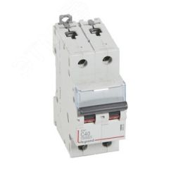 Выключатель автоматический двухполюсный 40А C DX3 10kА/16kА LEGRAND 409206