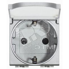 LL Розетка 2К+З с крышкой алюминий BTicino NT4141PW