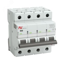 Выключатель автоматический AV-6 4P 50A (B) 6кА AVERES EKF mcb6-4-50B-av