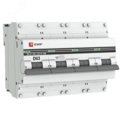 Автоматический выключатель ВА 47-100 4P 63А (D) 10kA PROxima EKF mcb47100-4-63D-pro