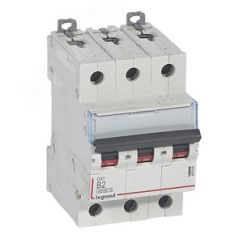 Выключатель автоматический трехполюсный 2А B DX3 6kA/10kA LEGRAND 407555