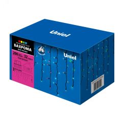 Бахрома светодиодная с эффектом мерцания, 3м Соединяемая ULD-B3010-200/TBK MULTI IP67 200 светодиодов Разноцветный свет Провод черный Uniel UL-00003933