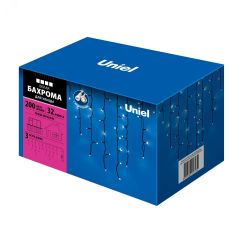 Бахрома с эффектом мерцания 3м Белый свет Провод черный ULD-B3010-200/TBK WHITE IP67 Uniel UL-00003935