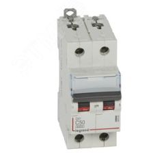 Выключатель автоматический двухполюсный 50А С DX3 6kA/10kA LEGRAND 407805