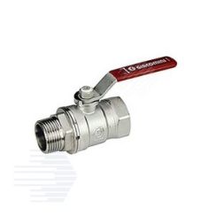 Кран шаровой хромированный R254DL Ду 40 1 1/2' Ру35 ВН рычаг красный Giacomini R254LX007