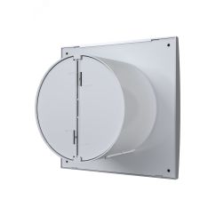 Вентилятор осевой вытяжной с обратным клапаном D125 декоративный DiCiTi AURA 5C Gray metal