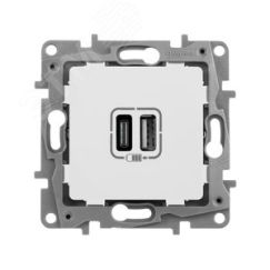 Зарядное устройство с двумя USB-разьемами тип A-тип С 240В/5В 3000мА - Etika - Цвет Белый Daccord/Legrand 672236
