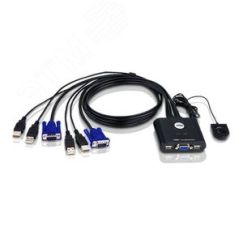 Переключатель KVM 2 порта, VGA, USB, 2048 x 1536 Aten CS22U