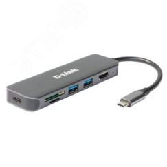 Разветвитель 2хUSB 3.0 Type-A, 1хUSB Type-C, 1хSD/microSD, 1хHDMI D-Link DUB-2327/A1A