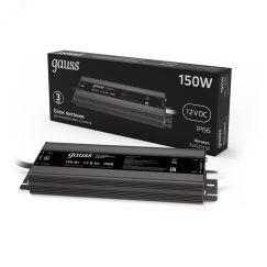 Блок питания (драйвер) для светодиодной ленты 150 Вт 12 В герметичный IP67 Black Gauss Gauss 202023150