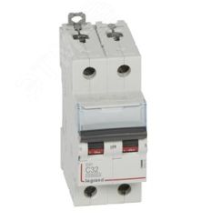 Выключатель автоматический двухполюсный 32А C DX3 10kА/16kА LEGRAND 409205