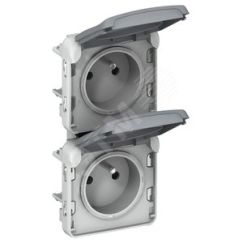 Plexo Розетка 2К+З SCHUKO 2п вертикальная LEGRAND 069563