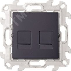Розетка для передачи данных 2xRJ45 Cat.6 UTP цвета графит S24 Harmonie Simon 2410600-038