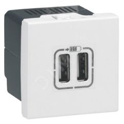 Розетка USB для зарядки двойная белый LEGRAND 077594