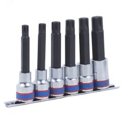 Набор торцевых насадок 1/2', RIBE, М9-М16, L = 100 мм, 6 предметов King Tony 4116PR