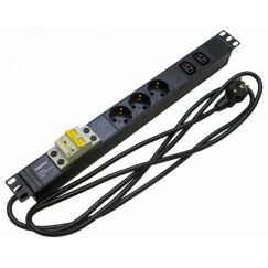 Блок розеток для 19д шкафовгоризонтальный с выключателем Hyperline SHE19-6IEC-S-2.5IEC