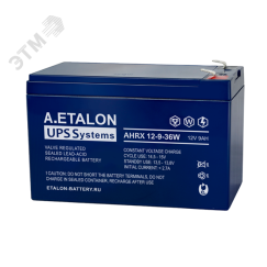 Аккумулятор А.ETALON AHRX 12В 9 А/ч 36W Etalon Battery 1000-12/36W