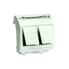 Ком.роз. двойная RJ45 кат.6 экран., 8P8C, Brava, слон.кость, 2мод