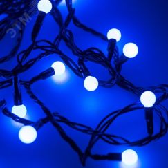 Гирлянда светодиодная декоративная ARD-BALL-CLASSIC-D13-10000-BLACK-100LED BLUE (230V, 7W) (ARDCL, IP65) Arlight 025570