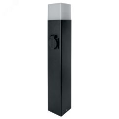 Светильник ДТУ-15w столб Е27 без лампы с розеткой IP44 черный FERON DH0206 11682