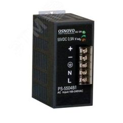 Блок питания промышленный. DC55V, 0,9A(48W). Диапазон входных напряжений AC100-240V. КПД 83%. OSNOVO PS-55048/I