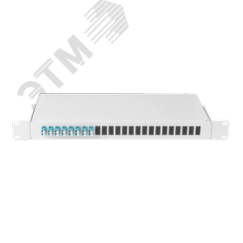 Оптический кросс 19 дюймов, 1U, укомплектованный на 16 портов LC/UPC, SM 9/125 OS2, стальной, серый NIKOMAX/NIKOLAN NMF-RP16LCUS2-WS-ES-1U-GY