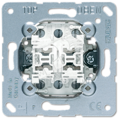 Переключатель 2-клавишный (проходной). Механизм. 10A 250V JUNG 509U