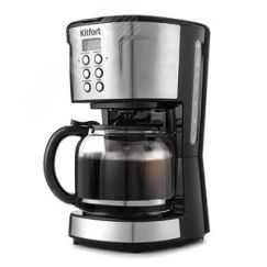Кофеварка KT-731, объем 1,6 л, мощность 900 Вт, цвет черно-серебристый KITFORT КТ-731