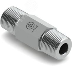 Соединитель с наружными резьбами удлиненный Р651, 3/8'NPT, AISI 316L, длина 6' Метакам Р651-САСАВ-6
